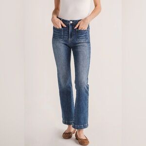 NWT. Risen Camille High Rise Patch Pocket Straight Jeans Size 26.